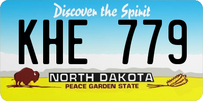 ND license plate KHE779