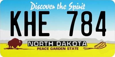 ND license plate KHE784