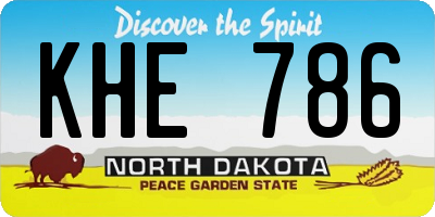 ND license plate KHE786