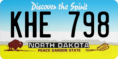 ND license plate KHE798