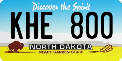 ND license plate KHE800