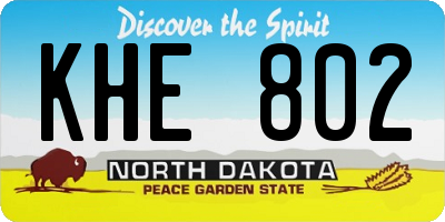 ND license plate KHE802