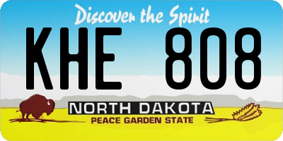 ND license plate KHE808