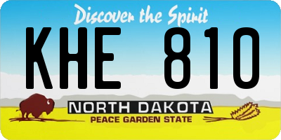ND license plate KHE810