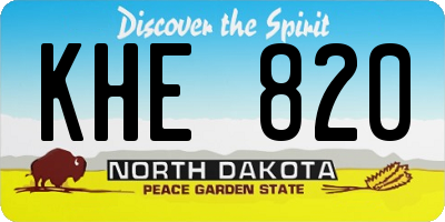 ND license plate KHE820