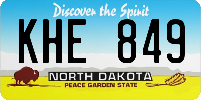 ND license plate KHE849