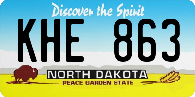 ND license plate KHE863