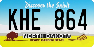 ND license plate KHE864