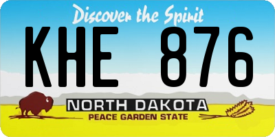 ND license plate KHE876