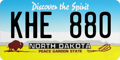 ND license plate KHE880