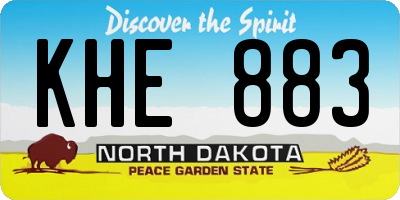 ND license plate KHE883