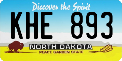 ND license plate KHE893