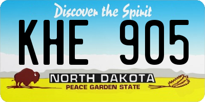 ND license plate KHE905