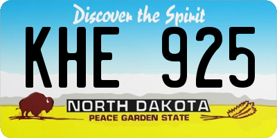 ND license plate KHE925