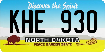 ND license plate KHE930