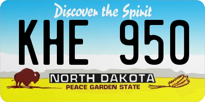 ND license plate KHE950