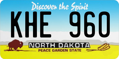 ND license plate KHE960