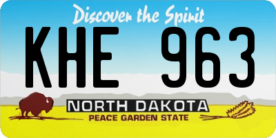 ND license plate KHE963