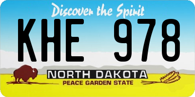 ND license plate KHE978