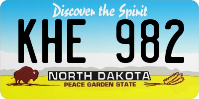 ND license plate KHE982