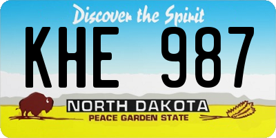 ND license plate KHE987