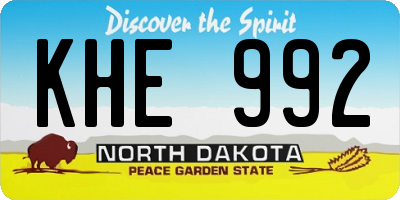 ND license plate KHE992