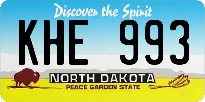 ND license plate KHE993