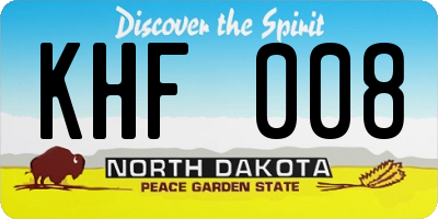 ND license plate KHF008
