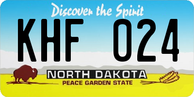 ND license plate KHF024