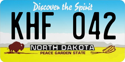 ND license plate KHF042