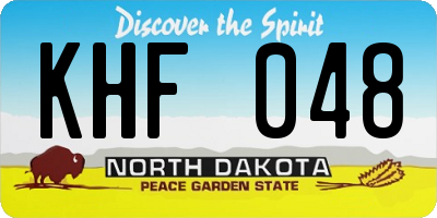 ND license plate KHF048