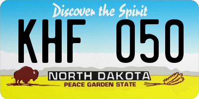 ND license plate KHF050