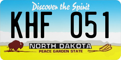 ND license plate KHF051