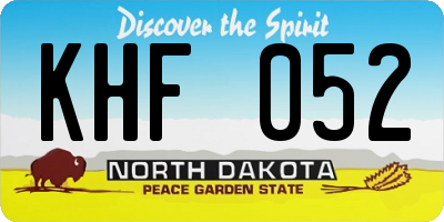 ND license plate KHF052