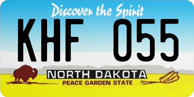 ND license plate KHF055