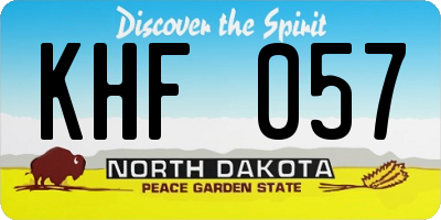 ND license plate KHF057