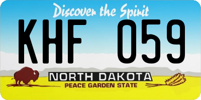 ND license plate KHF059