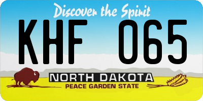 ND license plate KHF065