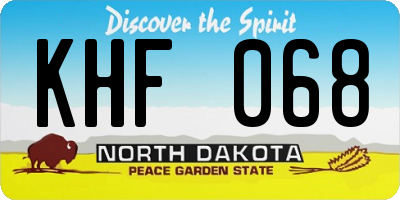 ND license plate KHF068