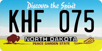 ND license plate KHF075