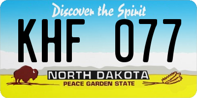 ND license plate KHF077