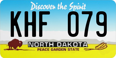 ND license plate KHF079