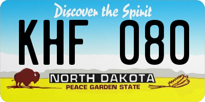 ND license plate KHF080