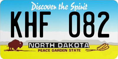 ND license plate KHF082