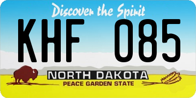ND license plate KHF085