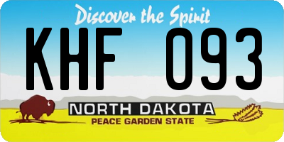 ND license plate KHF093