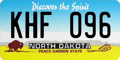 ND license plate KHF096