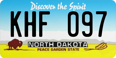 ND license plate KHF097