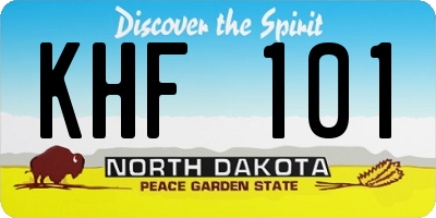 ND license plate KHF101