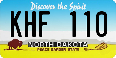 ND license plate KHF110